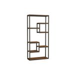 Casa si Gradina - Mobilier - Biblioteci si rafturi - Biblioteci - Biblioteca, Hanah Home, PAL melaminat, nuc şi negru, 85x29x182 cm - Infinity.ro