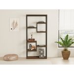Casa si Gradina - Mobilier - Biblioteci si rafturi - Biblioteci - Biblioteca, Hanah Home, PAL melaminat, nuc şi negru, 85x29x182 cm - Infinity.ro