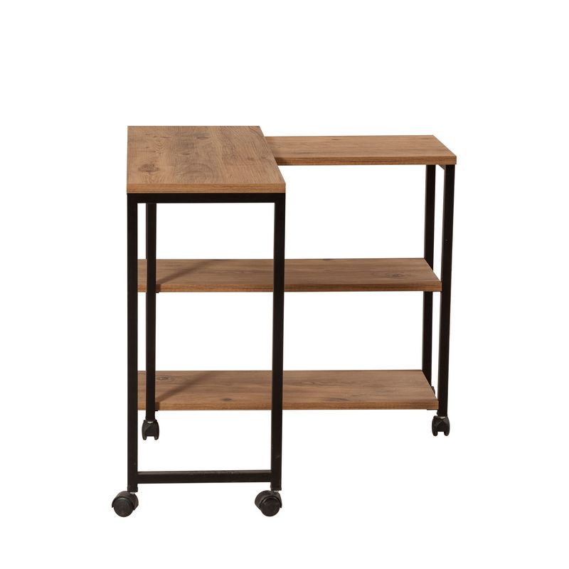 Casa si Gradina - Mobilier - Mese si birouri - Mese living - Masa laterala, Hanah Home, pal melaminat, pin atlantic negru, 70x76x63 cm - Infinity.ro