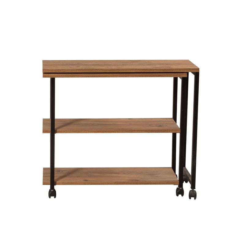 Casa si Gradina - Mobilier - Mese si birouri - Mese living - Masa laterala, Hanah Home, pal melaminat, pin atlantic negru, 70x76x63 cm - Infinity.ro