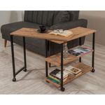 Casa si Gradina - Mobilier - Mese si birouri - Mese living - Masa laterala, Hanah Home, pal melaminat, pin atlantic negru, 70x76x63 cm - Infinity.ro