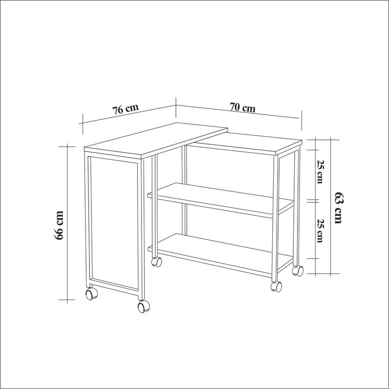 Casa si Gradina - Mobilier - Mese si birouri - Mese living - Masa laterala, Hanah Home, pal melaminat, pin atlantic negru, 70x76x63 cm - Infinity.ro