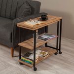 Casa si Gradina - Mobilier - Mese si birouri - Mese living - Masa laterala, Hanah Home, pal melaminat, pin atlantic negru, 70x76x63 cm - Infinity.ro