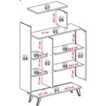 Casa si Gradina - Mobilier - Biblioteci si rafturi - Biblioteci - Biblioteca, Hanah Home, panou de particule acoperit cu melamina, nuc si galben, 90x32x132 cm - Infinity.ro