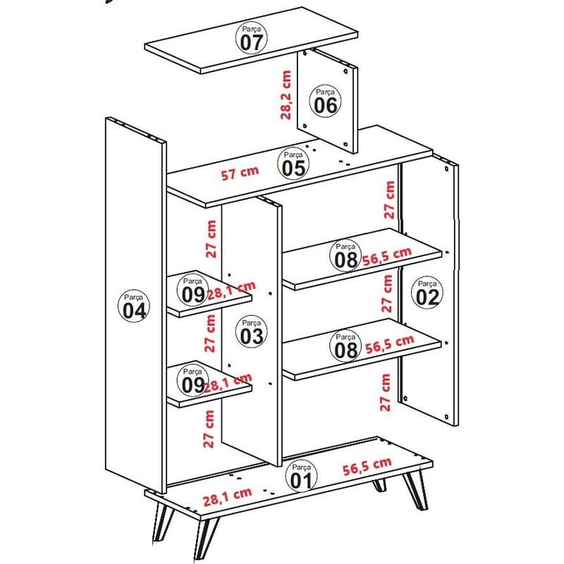 Casa si Gradina - Mobilier - Biblioteci si rafturi - Biblioteci - Biblioteca, Hanah Home, panou de particule acoperit cu melamina, nuc si galben, 90x32x132 cm - Infinity.ro