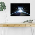 Casa si Gradina - Electrice - Tablouri electrice si accesorii - Tablou canvas cu led, Wallxpert, panza piele de caprioara, multicolor, 45x70 cm, rama lemn, 254LED4360 - Infinity.ro