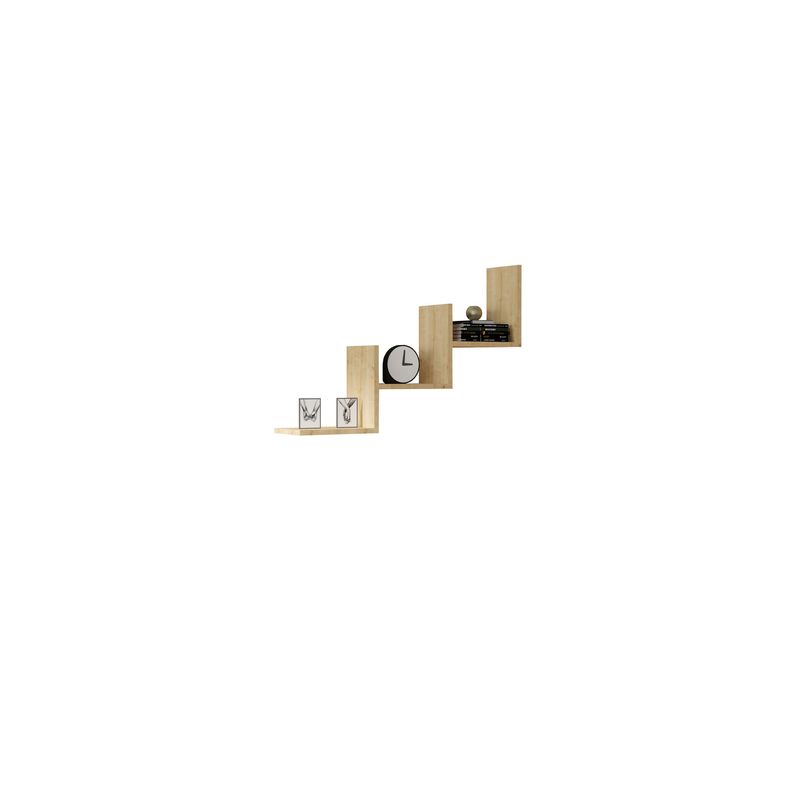 Casa si Gradina - Mobilier - Biblioteci si rafturi - Etajere - Etajera de perete, Hanah Home, panou aglomerat cu melamina, pin atlantic, 90x60x19,6 cm - Infinity.ro