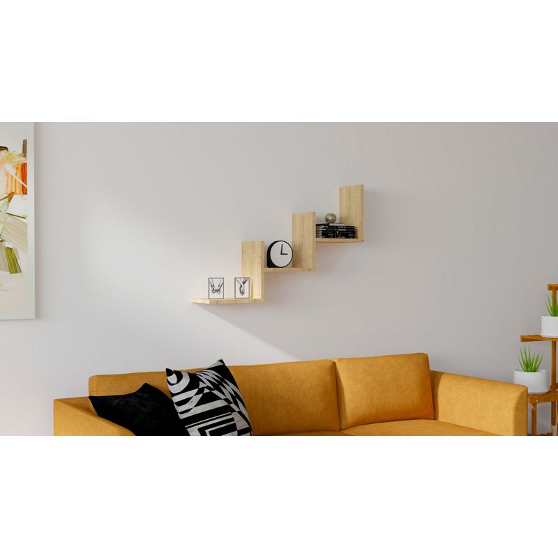 Casa si Gradina - Mobilier - Biblioteci si rafturi - Etajere - Etajera de perete, Hanah Home, panou aglomerat cu melamina, pin atlantic, 90x60x19,6 cm - Infinity.ro
