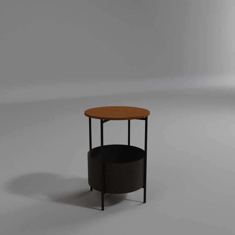 Casa si Gradina - Mobilier - Comode si corpuri - Noptiere - Noptiera, Hanah Home, pal melaminat, nuc si negru, 43x43x60 cm - Infinity.ro