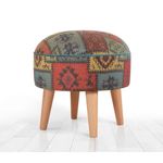Casa si Gradina - Mobilier - Scaune si fotolii - Tabureti - Taburet, Atelier Del Sofa, bumbac si in, verde, 45x45x45 cm, 209FLF1423 - Infinity.ro