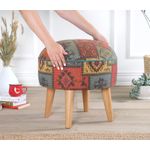 Casa si Gradina - Mobilier - Scaune si fotolii - Tabureti - Taburet, Atelier Del Sofa, bumbac si in, verde, 45x45x45 cm, 209FLF1423 - Infinity.ro