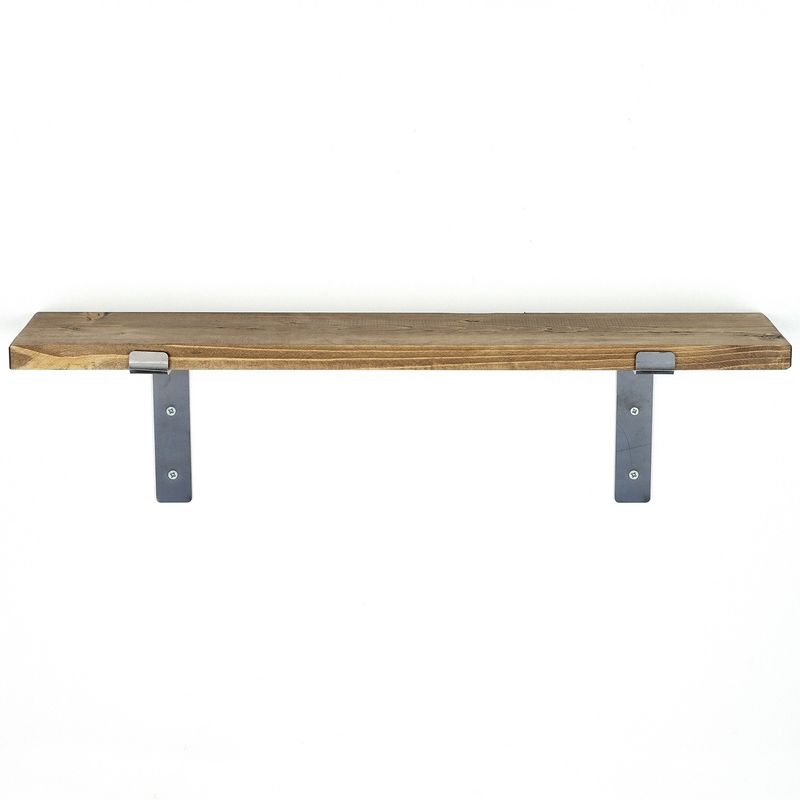 Casa si Gradina - Mobilier - Biblioteci si rafturi - Rafturi - Raft de perete, Hanah Home, lemn molid, negru si nuc, 60x16x14 cm - Infinity.ro