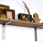 Casa si Gradina - Mobilier - Biblioteci si rafturi - Rafturi - Raft de perete, Hanah Home, lemn molid, negru si nuc, 60x16x14 cm - Infinity.ro