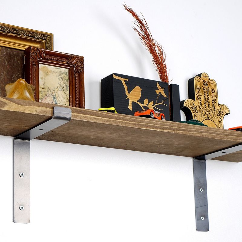 Casa si Gradina - Mobilier - Biblioteci si rafturi - Rafturi - Raft de perete, Hanah Home, lemn molid, negru si nuc, 60x16x14 cm - Infinity.ro