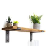 Casa si Gradina - Mobilier - Biblioteci si rafturi - Rafturi - Raft de perete, Hanah Home, lemn molid, negru si nuc, 60x16x14 cm - Infinity.ro