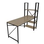 Casa si Gradina - Mobilier - Mese si birouri - Birouri - Birou cu rafturi, Hanah Home, pal melaminat, stejar si negru, 160x148x60 cm - Infinity.ro