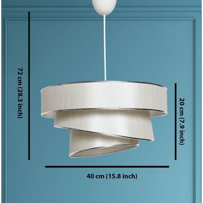 Casa si Gradina - Corpuri si surse de iluminat - Lustre si pendule - Candelabru, Opviq, bumbac, bej si argintiu, 40x40x72 cm - Infinity.ro