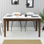 Casa si Gradina - Mobilier - Mese si birouri - Mese bucatarie si dining - Masa de dining, Hanah Home, pal melaminat, nuc si alb, 145x88x75 cm - Infinity.ro