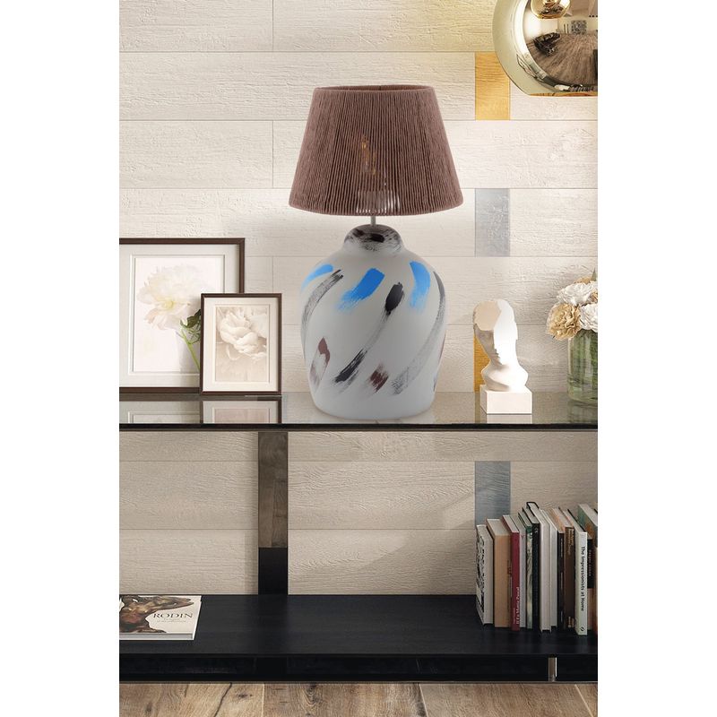 Casa si Gradina - Corpuri si surse de iluminat - Veioze si lampi - Veioze - Veioza, Opviq, poliester si iuta, multicolor, 60 cm - Infinity.ro