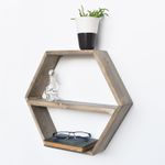 Casa si Gradina - Mobilier - Biblioteci si rafturi - Rafturi - Raft de perete, Hanah Home, lemn de molid, nuc, 42x37x9 cm - Infinity.ro