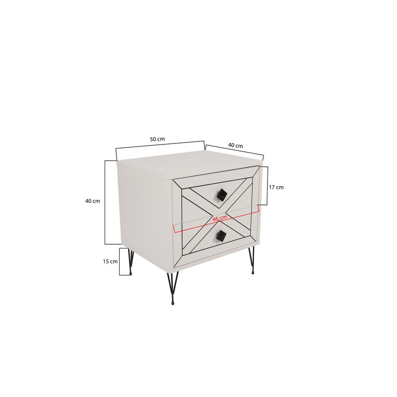 Casa si Gradina - Mobilier - Comode si corpuri - Noptiere - Noptiera, Hanah Home, pal melaminat, alb, 50x40x55 cm, 854KLN3313 - Infinity.ro