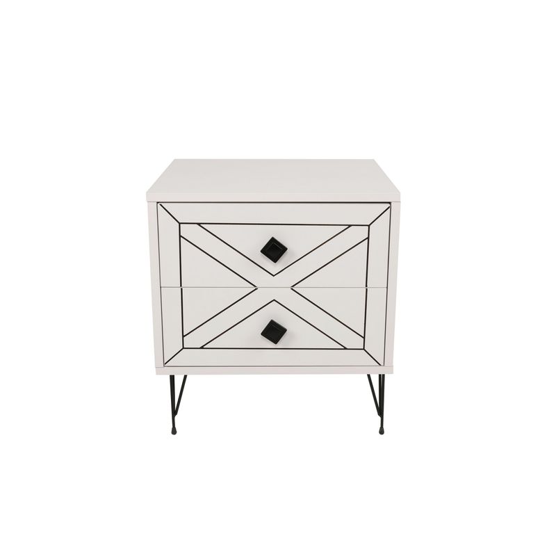 Casa si Gradina - Mobilier - Comode si corpuri - Noptiere - Noptiera, Hanah Home, pal melaminat, alb, 50x40x55 cm, 854KLN3313 - Infinity.ro
