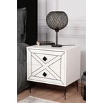 Casa si Gradina - Mobilier - Comode si corpuri - Noptiere - Noptiera, Hanah Home, pal melaminat, alb, 50x40x55 cm, 854KLN3313 - Infinity.ro