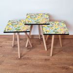 Casa si Gradina - Mobilier - Mese si birouri - Masute de cafea - Set masute de cafea, Hanah Home, mdf, multicolor, 3 piese, 35x35x52 cm, 481LNA2822 - Infinity.ro