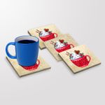 Casa si Gradina - Bucatarie si vesela - Accesorii bar - Suporturi bauturi - Suport pahare, Hermia, piatra naturala, multicolor, 10x10x1 cm, set 4 bucati, 366TYR1214 - Infinity.ro