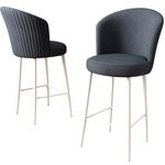 Casa si Gradina - Mobilier - Scaune si fotolii - Tabureti - Set taburete bar, Hanah Home, metal, antracit si alb, 46x40x107 cm, 240CHR1126 - Infinity.ro