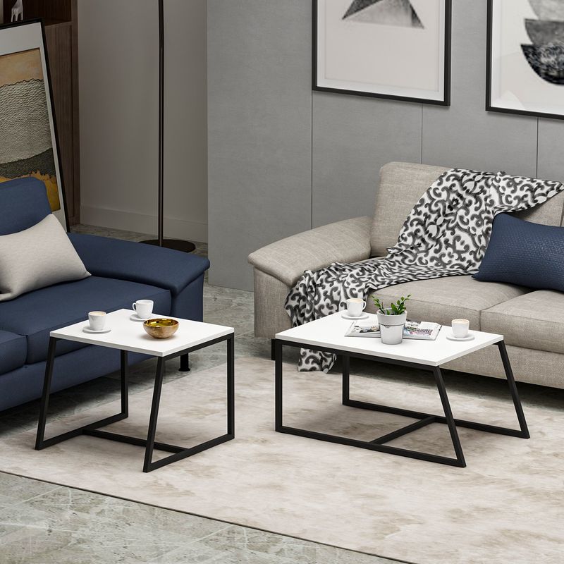 Casa si Gradina - Mobilier - Mese si birouri - Masute de cafea - Masuta de cafea, Hanah Home, pal melaminat, alb, 75x38x50 cm - Infinity.ro