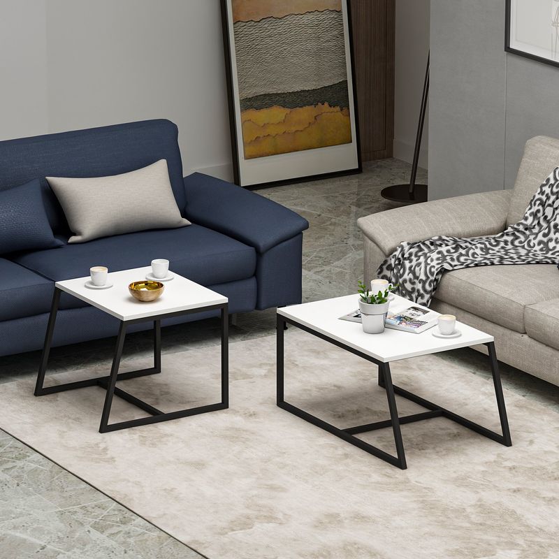 Casa si Gradina - Mobilier - Mese si birouri - Masute de cafea - Masuta de cafea, Hanah Home, pal melaminat, alb, 75x38x50 cm - Infinity.ro