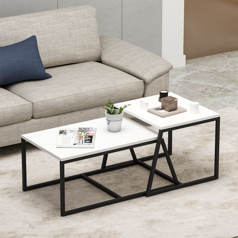 Casa si Gradina - Mobilier - Mese si birouri - Masute de cafea - Masuta de cafea, Hanah Home, pal melaminat, alb, 75x38x50 cm - Infinity.ro