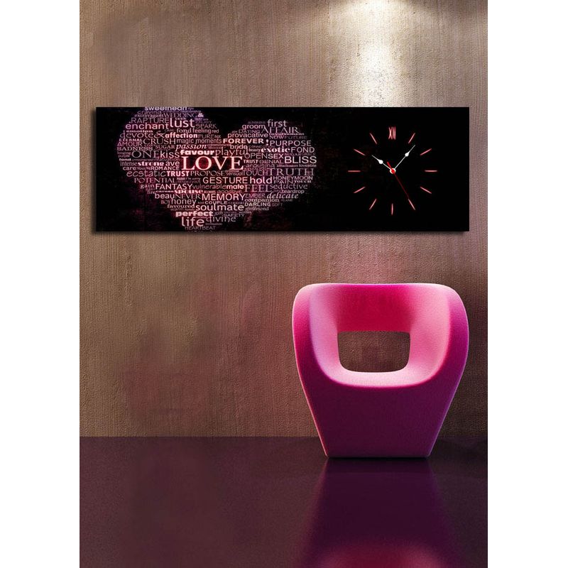 Casa si Gradina - Decoratiuni - Ceasuri - Ceas de perete decorativ, Wallxpert, panza suede, multicolor, 30x90 cm, 228CLA1669 - Infinity.ro