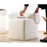 Casa si Gradina - Mobilier - Scaune si fotolii - Tabureti - Puf, Atelier Del Sofa, bumbac 100%, crem, 45x60x56 cm - Infinity.ro