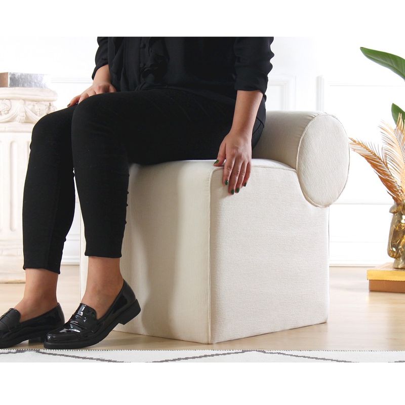 Casa si Gradina - Mobilier - Scaune si fotolii - Tabureti - Puf, Atelier Del Sofa, bumbac 100%, crem, 45x60x56 cm - Infinity.ro