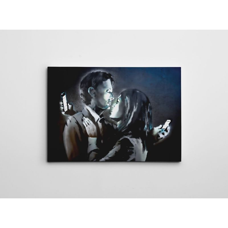 Casa si Gradina - Decoratiuni - Tablouri - Tablou canvas decorativ, Wallxpert, multicolor, 50x70 cm, 50% bumbac 50% poliester, artist Banksy, 966BRS1244 - Infinity.ro