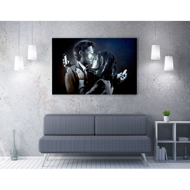 Casa si Gradina - Decoratiuni - Tablouri - Tablou canvas decorativ, Wallxpert, multicolor, 50x70 cm, 50% bumbac 50% poliester, artist Banksy, 966BRS1244 - Infinity.ro
