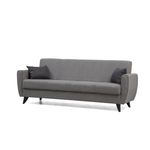 Casa si Gradina - Mobilier - Canapele si coltare - Canapele - Canapea extensibila 3 locuri, Atelier Del Sofa, cadru metal lemn, gri deschis, 207x86x77 cm - Infinity.ro