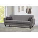 Casa si Gradina - Mobilier - Canapele si coltare - Canapele - Canapea extensibila 3 locuri, Atelier Del Sofa, cadru metal lemn, gri deschis, 207x86x77 cm - Infinity.ro