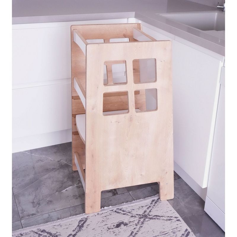 Casa si Gradina - Mobilier - Mobilier copii - Mobilier camera copiilor - Turn educational, Hanah Home, mdf, maro si alb, 90x41x40 cm - Infinity.ro