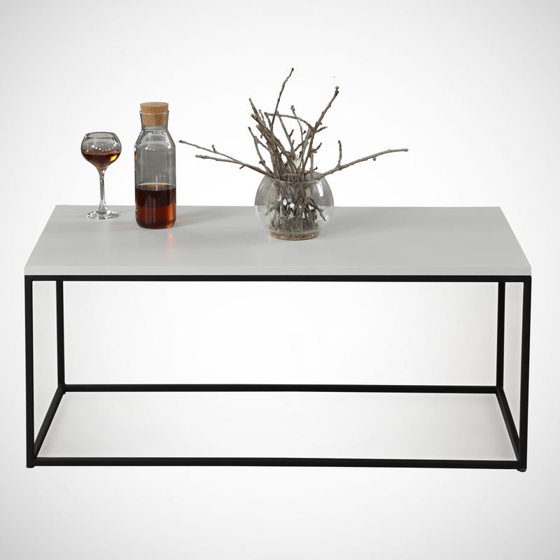 Casa si Gradina - Mobilier - Mese si birouri - Masute de cafea - Masuta de cafea, Hanah Home, pal melaminat, alb, 95x55x43 cm, 801CMY2857 - Infinity.ro