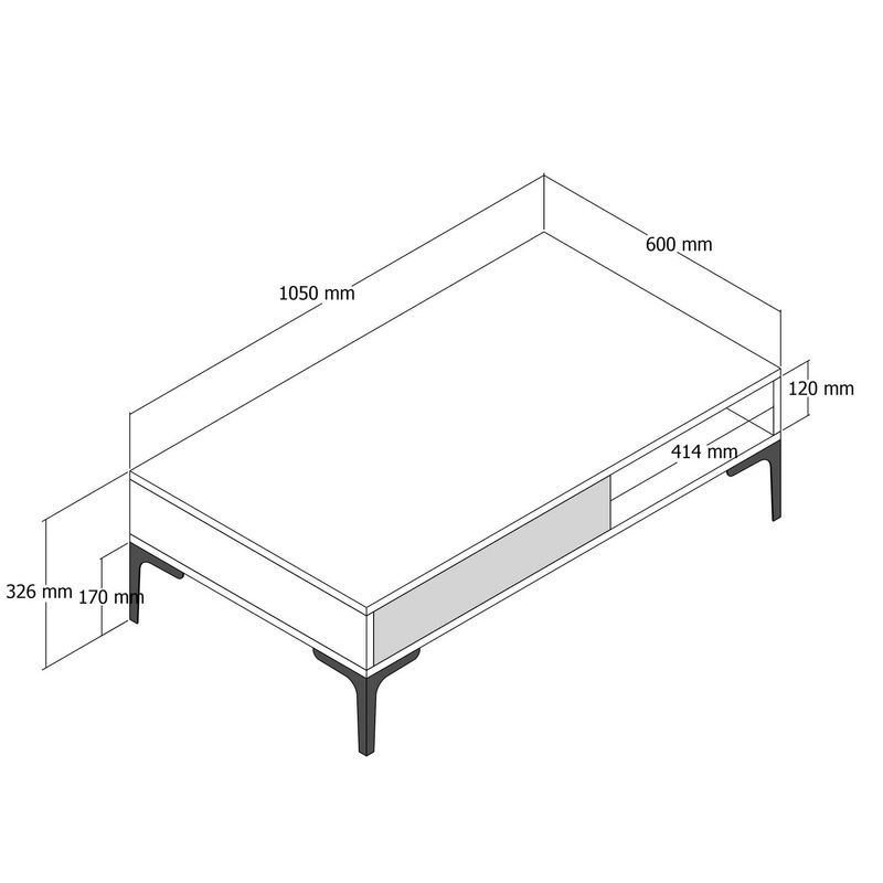 Casa si Gradina - Mobilier - Mese si birouri - Masute de cafea - Masa de cafea, Hanah Home, panou de particule melaminat, nuc si antracit, 105x60x32.6 cm - Infinity.ro