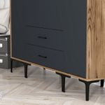 Casa si Gradina - Mobilier - Dulapuri si sifoniere - Sifoniere - Sifonier, Hanah Home, pal melaminat, nuc si antracit, 160x47.5x201.4 cm, 845HCT5479 - Infinity.ro