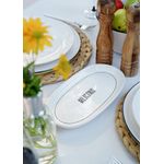 Casa si Gradina - Bucatarie si vesela - Vesela si tacamuri - Platouri de bucatarie - Set platouri, Hermia, ceramica, alb, 26x15x2 cm, 2 piese - Infinity.ro