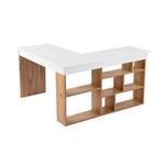 Casa si Gradina - Mobilier - Mese si birouri - Birouri - Birou de studiu, Hanah Home, pal melaminat, alb si pin atlantic, 130x50x72 cm - Infinity.ro