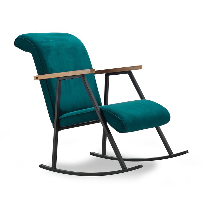 Casa si Gradina - Mobilier - Scaune si fotolii - Fotolii - Fotoliu balansoar, Hanah Home, metal, albastru petrol, 65x55x44 cm - Infinity.ro