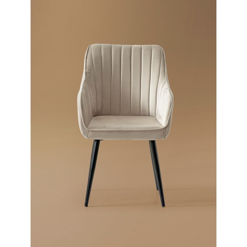 Casa si Gradina - Mobilier - Scaune si fotolii - Fotolii - Set fotolii, Hanah Home, crem si negru, material textil si metal, 46x44x89 cm, 2 bucati - Infinity.ro