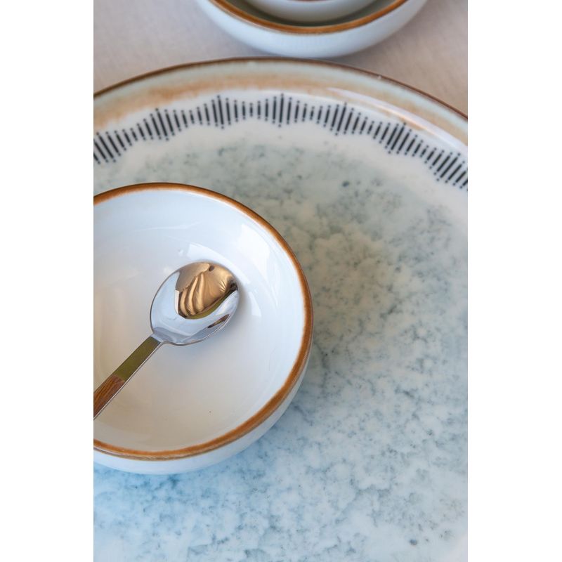 Casa si Gradina - Bucatarie si vesela - Vesela si tacamuri - Servicii de masa - Set mic dejun 14 piese, Hermia, portelan, alb/albastru/camila - Infinity.ro