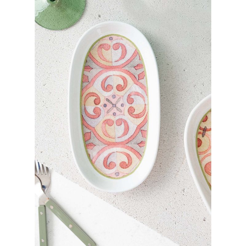Casa si Gradina - Bucatarie si vesela - Vesela si tacamuri - Platouri de bucatarie - Set platouri, Hermia, ceramica, roz, 21x12x2 cm, 2 piese - Infinity.ro